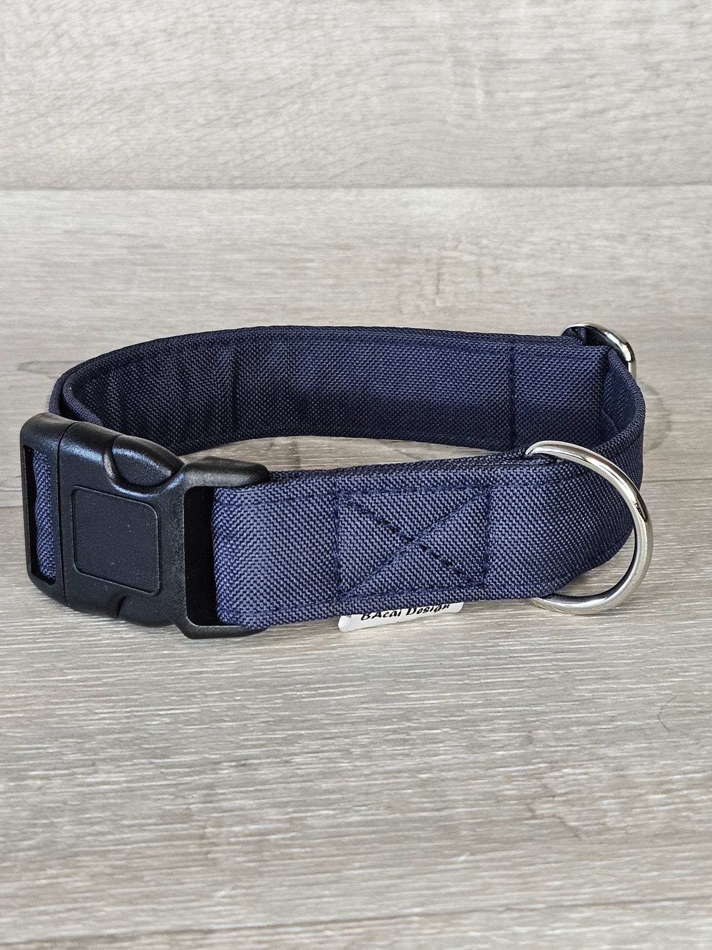 Halsband Dark Halsumfang 28-45 cm, blau, verstellbar, waschbar, handmade - bacai-design.de