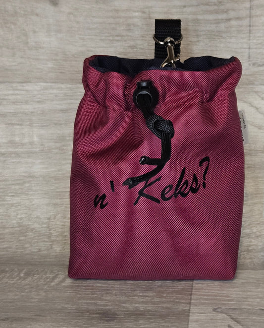 Snackbeutel, verschließbar mit der Aufschrift n`Keks? Außenfarbe weinrot- bacai-design.de