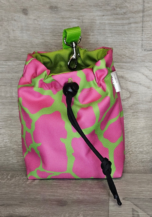 Snackbeutel, verschließbar, Außenfarbe grün-pink, Innenfarbe grün - bacai-design.de