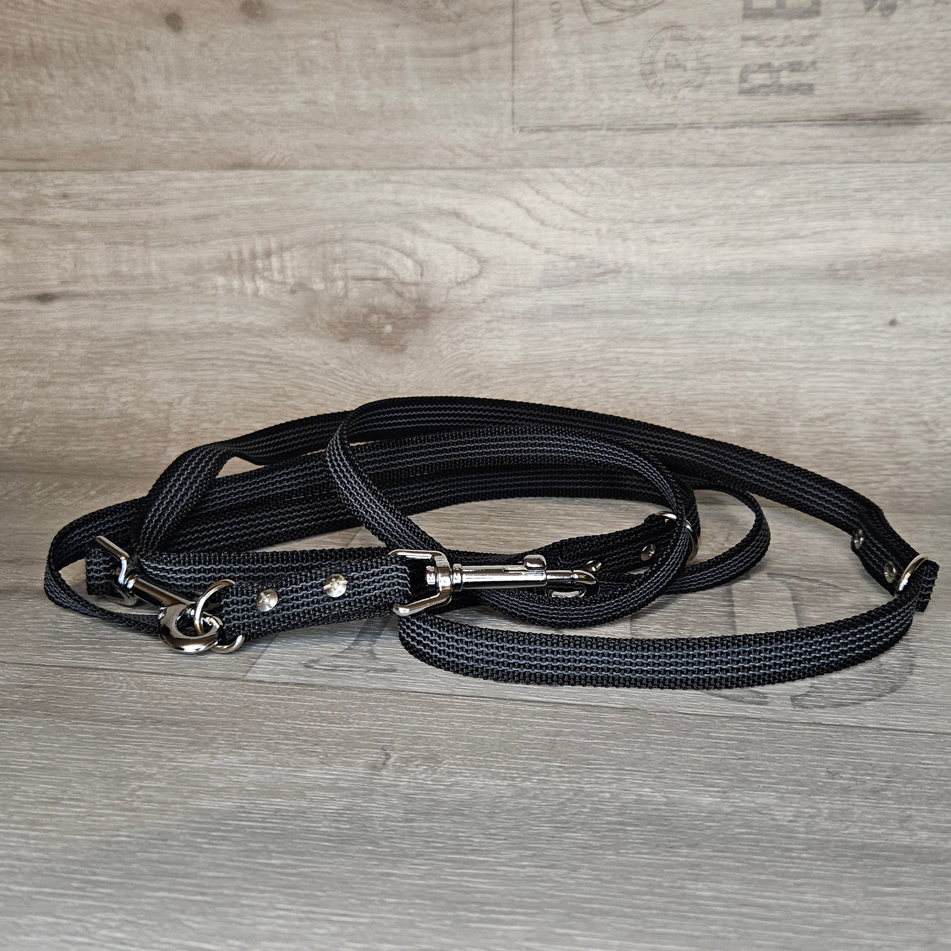 Führleine Schwarz, 3 fach verstellbar - bacai-design.de