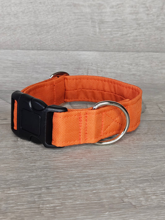 Halsband BlazeBright Halsumfang 29-45 cm, orange, verstellbar, waschbar, handmade - bacai-design.de