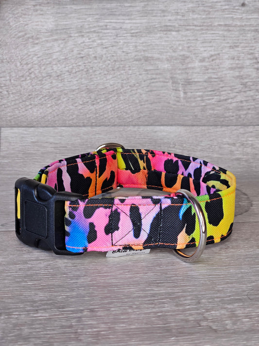 Hundehalsband Camoustyle Halsumfang 31-49 cm, mehrfarbig, waschbar, verstellbar, handmade - bacai-design.de