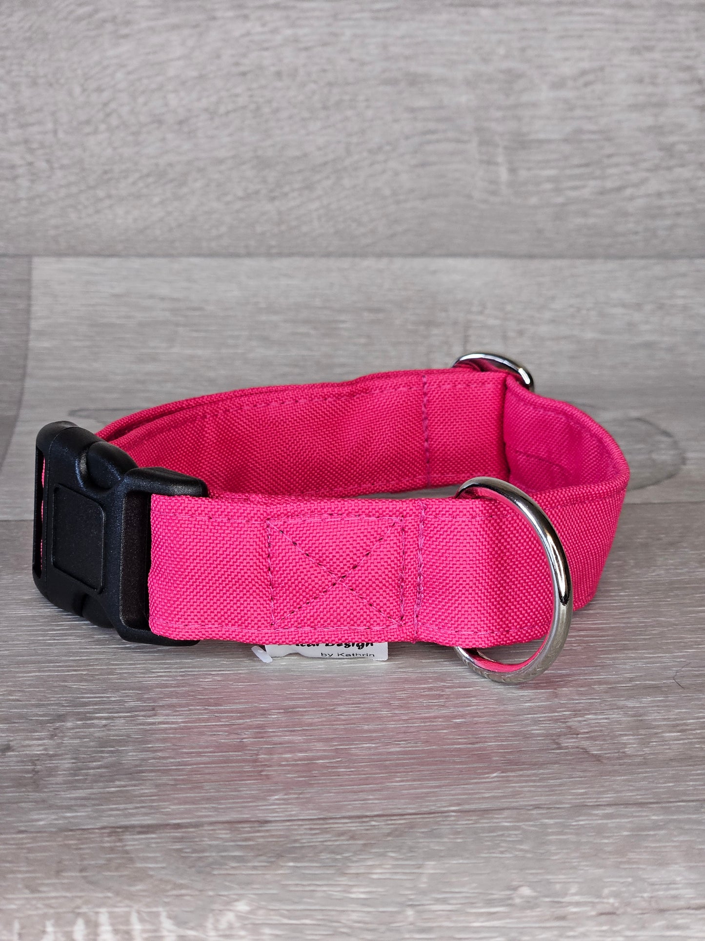 Hundehalsband TrailTrek Halsumfang 31-48 cm, pink, waschbar, verstellbar, handmade - bacai-design.de