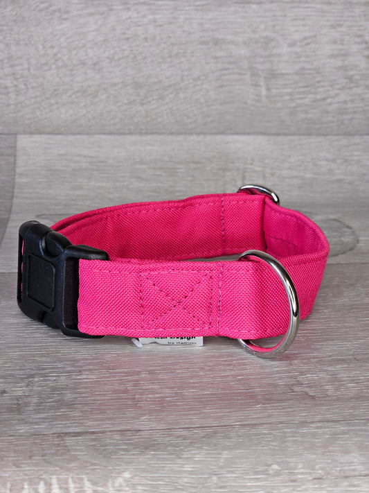 Hundehalsband TrailTrek Halsumfang 31-48 cm, pink, waschbar, verstellbar, handmade - bacai-design.de
