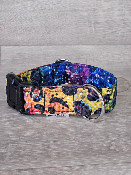 Halsband RainbowHolo Halsumfang von 27-43 cm, mehrfarbig, waschbar, verstellbar - bacai-design.de