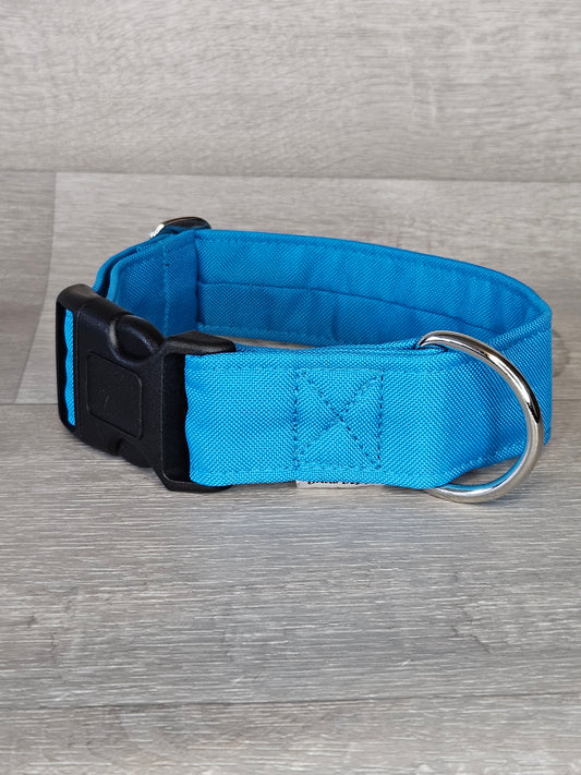 Halsband Schnalle der Freiheit Halsumfang 30-50 cm, Farbe blau, verstellbar, waschbar, handgemacht - bacai-design.de