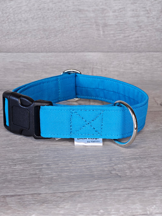 Halsband BlueAmI Halsumfang 31-44 cm, blau, verstellbar, waschbar, handmade - bacai-design.de