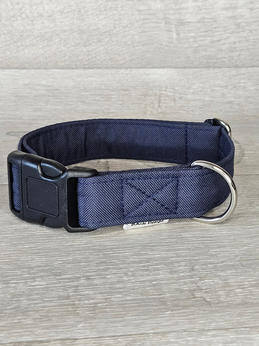 Halsband Dark Halsumfang 28-45 cm, blau, verstellbar, waschbar, handmade - bacai-design.de