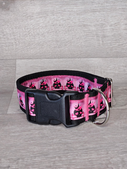 Halsband BelloBandito Halsumfang 37-59 cm, pink mit schwarzem Rand, Figur- bacai-design.de